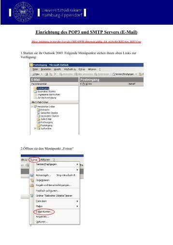 Einrichtung der Neuen POP3 und SMTP Server