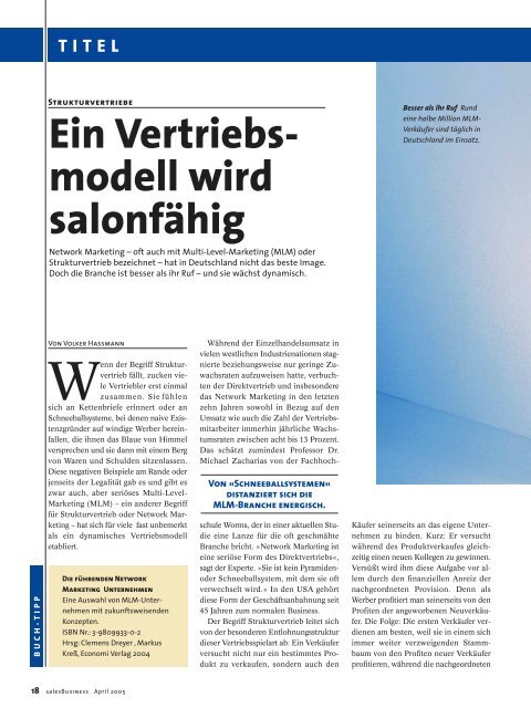 Ein Vertriebs- modell wird salonfÃ¤hig