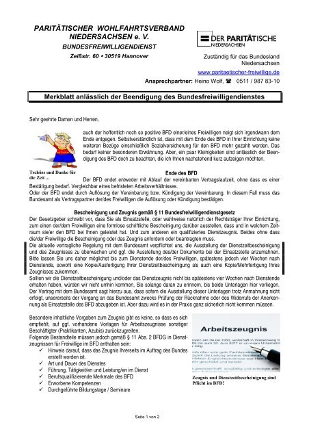 Bfd Ende Paritaetischer Freiwillige De