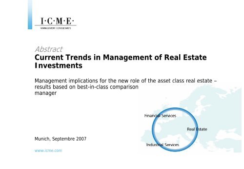 Current Trends in Management of Real Estate Investments - ICME