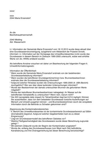 xxxxr xxxx 2344 Maria Enzersdorf An die Bezirkshauptmannschaft ...