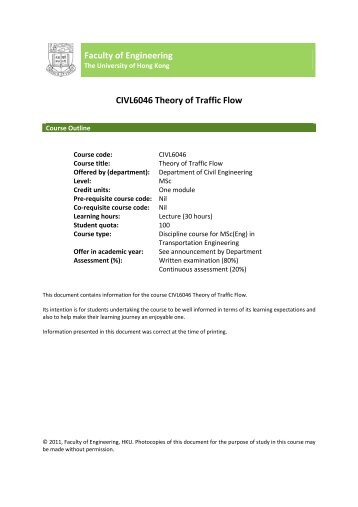 Syllubus template - Department of Civil Engineering - The University ...