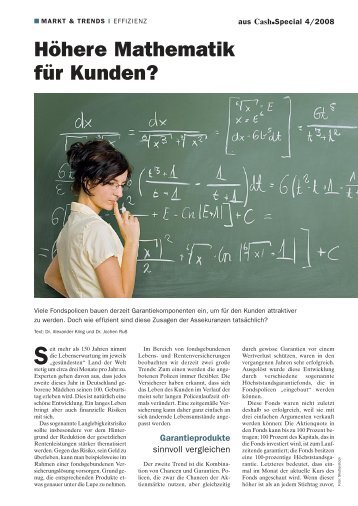 HÃ¶here Mathematik fÃ¼r Kunden? - Institut fÃ¼r Finanz