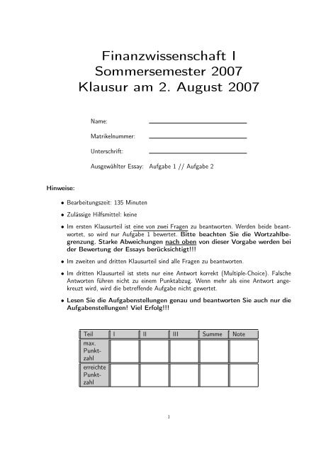 Klausur vom 1. Termin (02.08.2007) - Alfred-Weber-Institut für ...