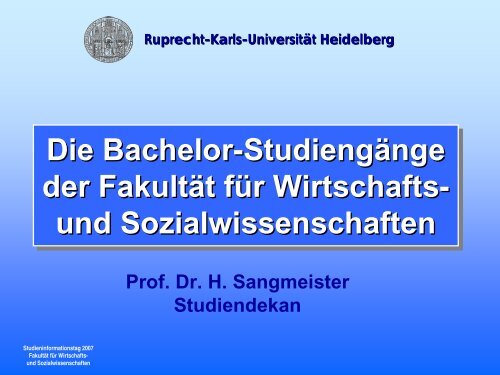 und Sozialwissenschaften - Ruprecht-Karls-Universität Heidelberg