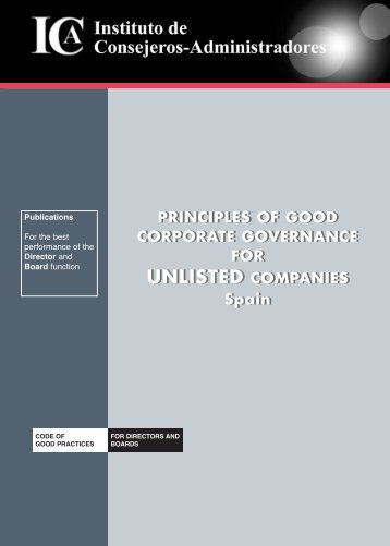 principles of good corporate governance for unlisted companies