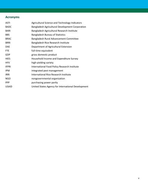 Bangladesh country report - ASTI - cgiar