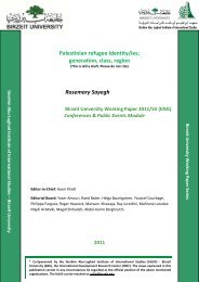 Palestinian refugee identity/ies; generation, class, region Rosemary ...
