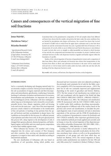 Causes and consequences of the vertical migration of fine soil ...