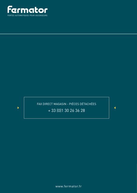 Télécharger le catalogue des pièces détachées ... - Fermator France
