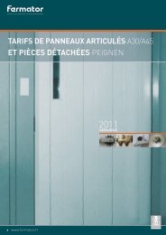 tarifs de panneaux articulés a30/a45 et pièces ... - Fermator France