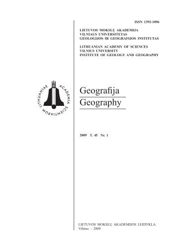 Geografija Geography - Lietuvos mokslų akademijos leidybos skyrius