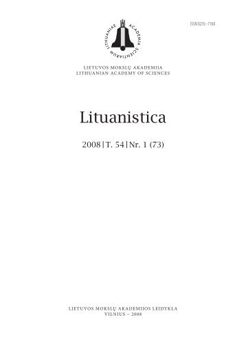Lituanistica - Lietuvos mokslų akademijos leidybos skyrius