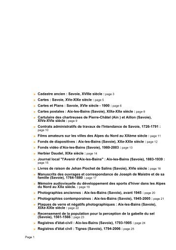 Cartes : Savoie, XVe-XIXe siÃ¨cle - Patrimoine numÃ©rique. Catalogue ...
