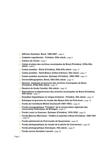 page 4 Â® Cadastre napolÃ©onien : FinistÃ¨re, XIXe siÃ¨cle - Patrimoine ...