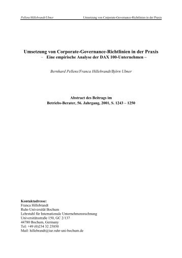 Umsetzung von Corporate-Governance-Richtlinien in der Praxis