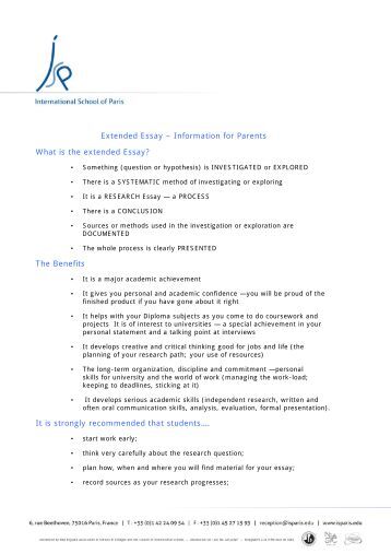 Extended essay ib rubric