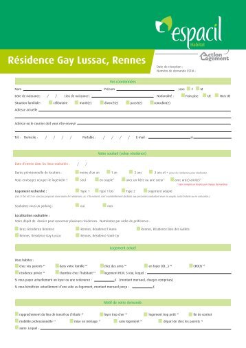 Inscription Gay Lussac - Rennes - Espacil