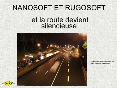 Présentation des revêtements Nanosoft et Rugosoft ... - Bruitparif