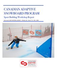 CANADIAN ADAPTIVE SNOWBOARD PROGRAM - Canada ...