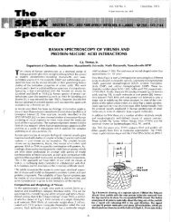 Raman Spectroscopy Of Viruses And Protein ... - SPEX Speaker