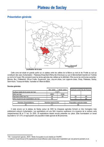 L'agriculture sur le Plateau de saclay - DRIAAF Ile-de-France