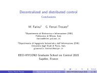 Decentralized and distributed control - Conclusions