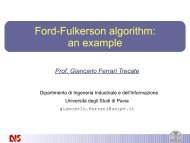 Ford-Fulkerson algorithm: an example - UniversitÃ  degli studi di Pavia
