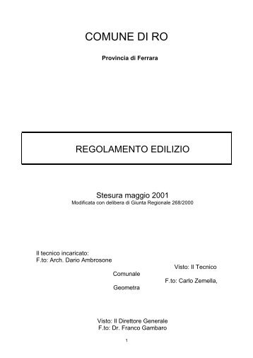 REGOLAMENTO EDILIZIO - Unione Terre e Fiumi