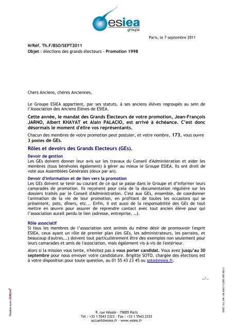GE2011 promo 98 Elections lettre AEs.pdf - ESIEA