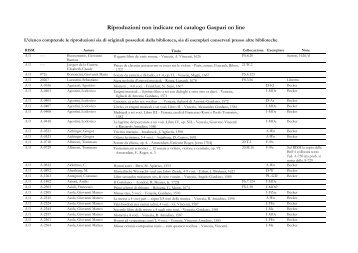 Riproduzioni non indicate nel catalogo Gaspari on line