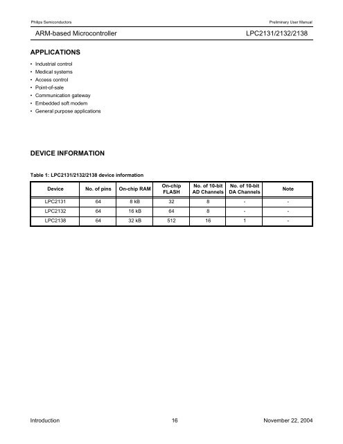 LPC2131/2132/2138 User Manual - mct.net