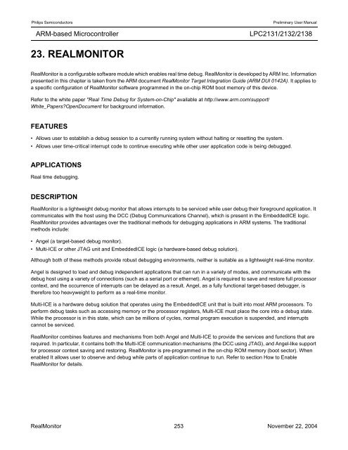 LPC2131/2132/2138 User Manual - mct.net