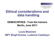 Ethical considerations and data handling - COPHES