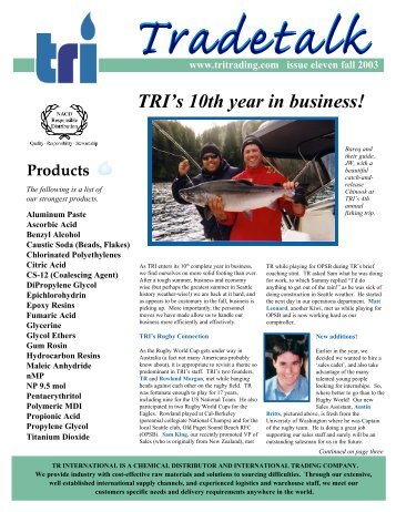 TT Fall 2003 - TRInternational, Inc.