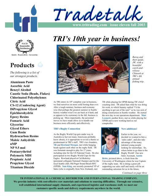 TT Fall 2003 - TRInternational, Inc.