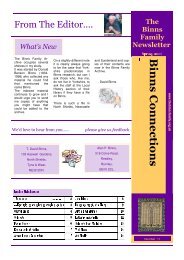 newsletter spring.2006 - The Binns Family