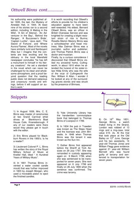 newsletter spring.2006 - The Binns Family