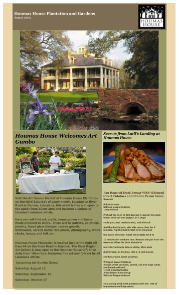 Houmas House Welcomes Art - Houmas House Plantation and ...