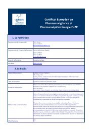 Certificat EuropÃ©en en Pharmacovigilance et ... - CeNGEPS