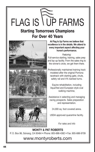 Farms - California Thoroughbred Breeders Association