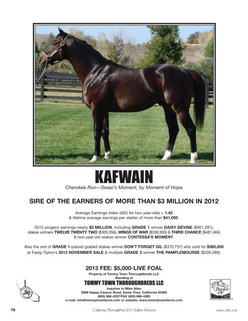 KAFWAIN - California Thoroughbred Breeders Association