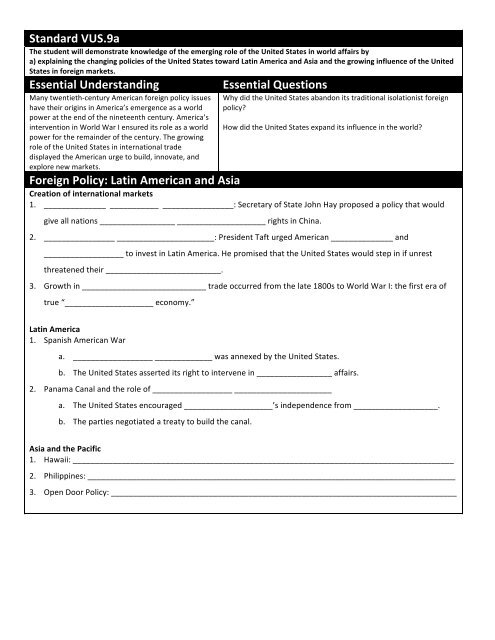 Vus 9 Cloze Notes Pdf Hogan S History Page