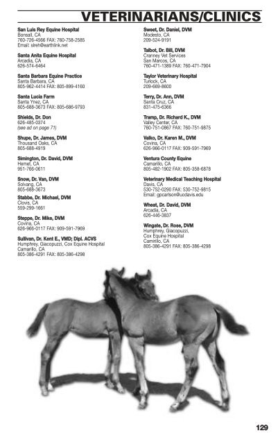 Download the complete directory here - California Thoroughbred ...