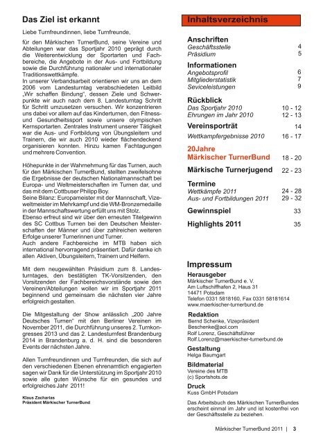 Arbeitsbuch 2011 - Märkischer Turnerbund