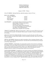 TOWN OF KENDALL PLANNING BOARD MEETING MINUTES