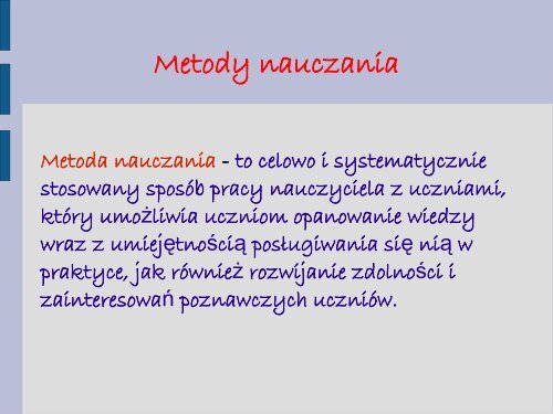 Metody stosowane na lekcji języka obcego - Powiatowe Centrum ...