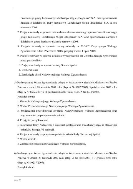Sprawozdanie ZarzÄdu za rok 2007.pdf - Bogdanka SA