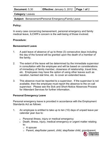 emergency leave
