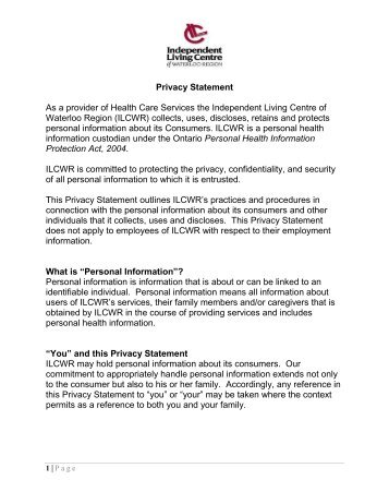 to download the Privacy Statement (PDF Format) - Independent ...